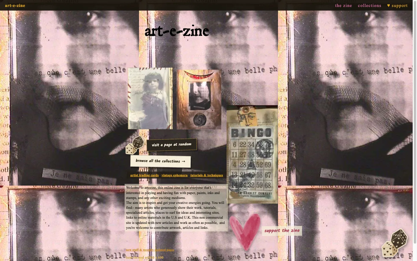 My mum, artist and editor of art-e-zine website screenshot 3